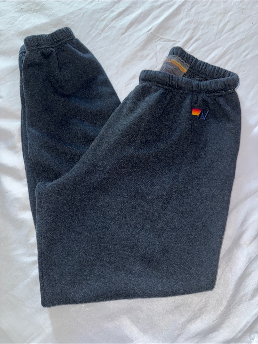 Aviator Nation Charcoal Black Sweatpants with Sunset Logo